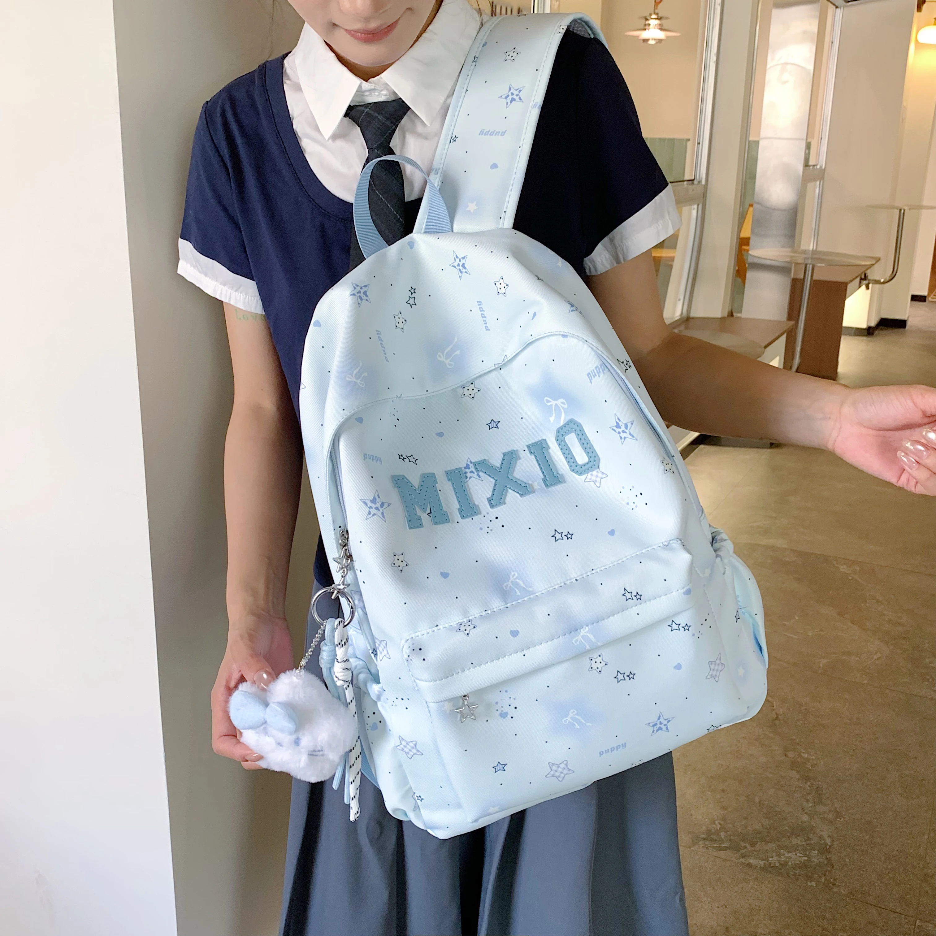 跨境批发学生双肩包 多色现货 支持加配挂件 厂家批发 可定做款式