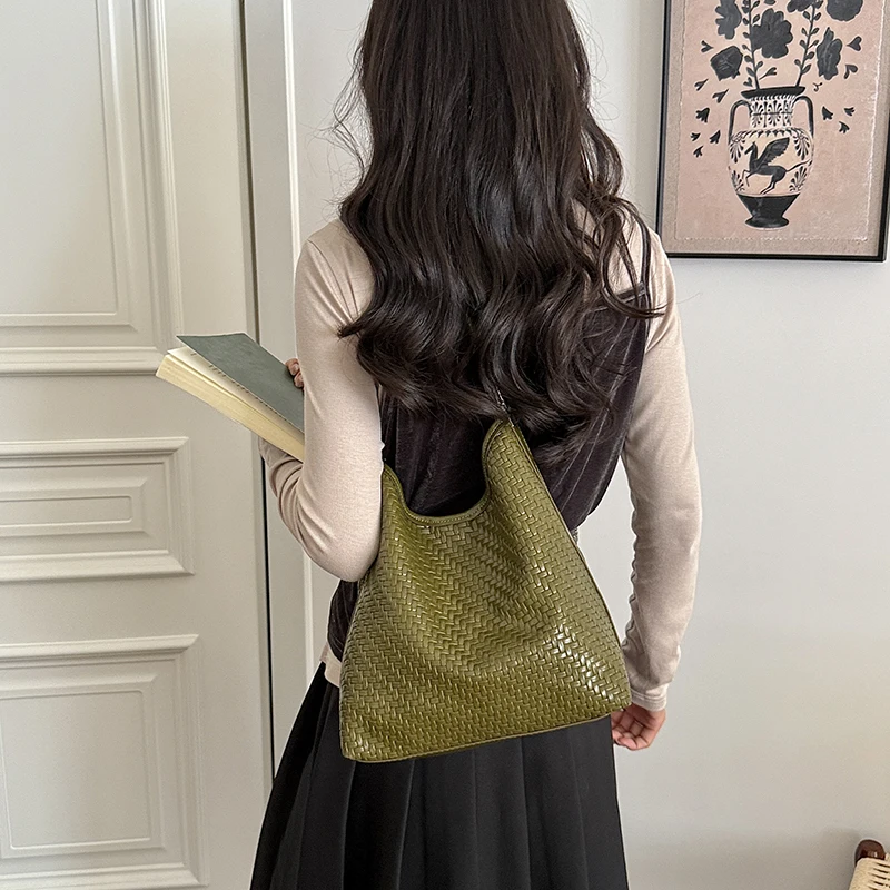 编织托特包2026新款大包高级女款单肩包大容量手提上班通勤包